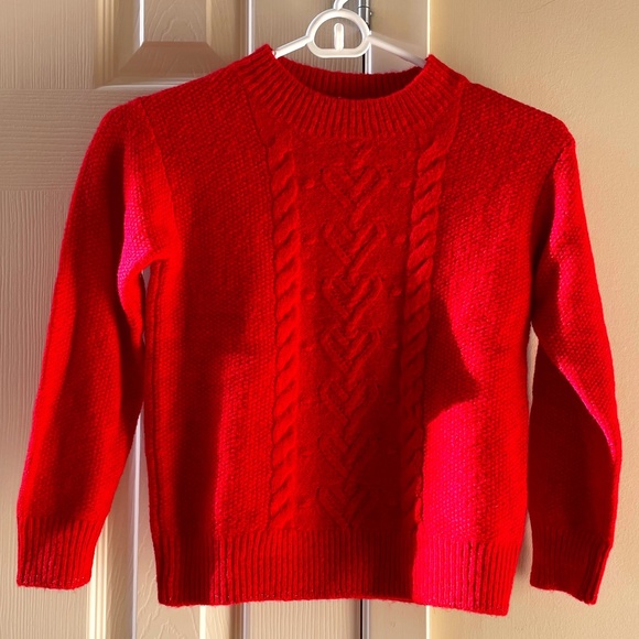 Crewcuts Girls Heart Cable Knit Sweater Size S New with Tags